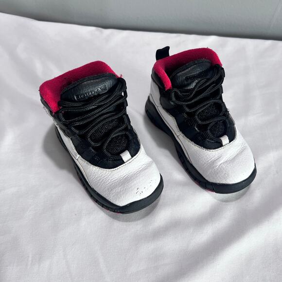 JORDAN 10 Retro Toddler Shoes White Black Red Varsity Chicago Sneakers Size 7C - Picture 3 of 10